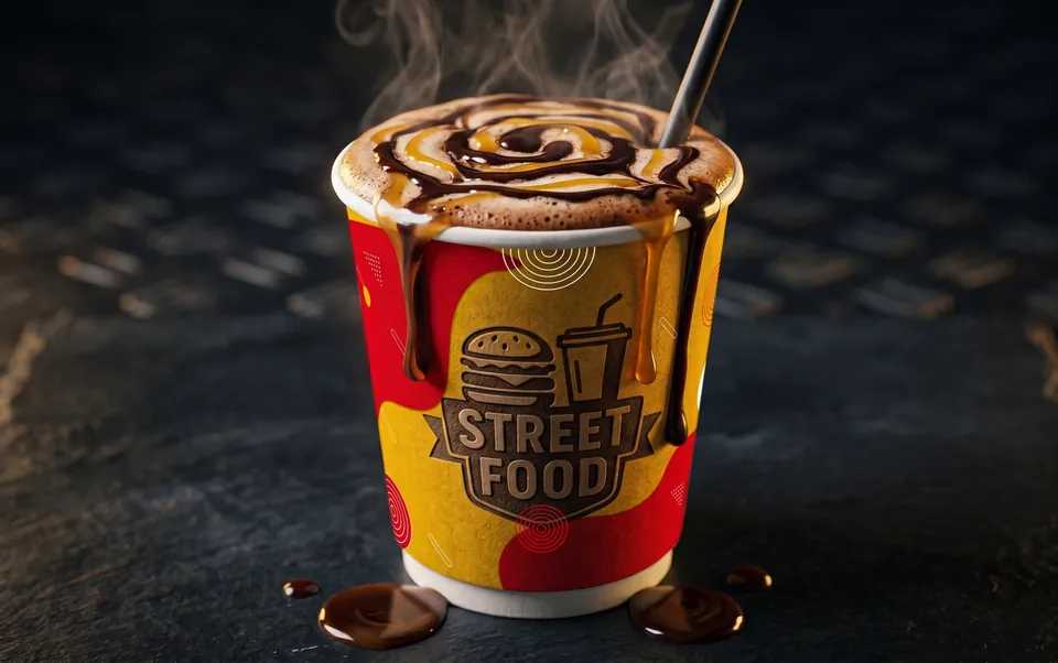 Vaso de cartón personalizado para bebida caliente