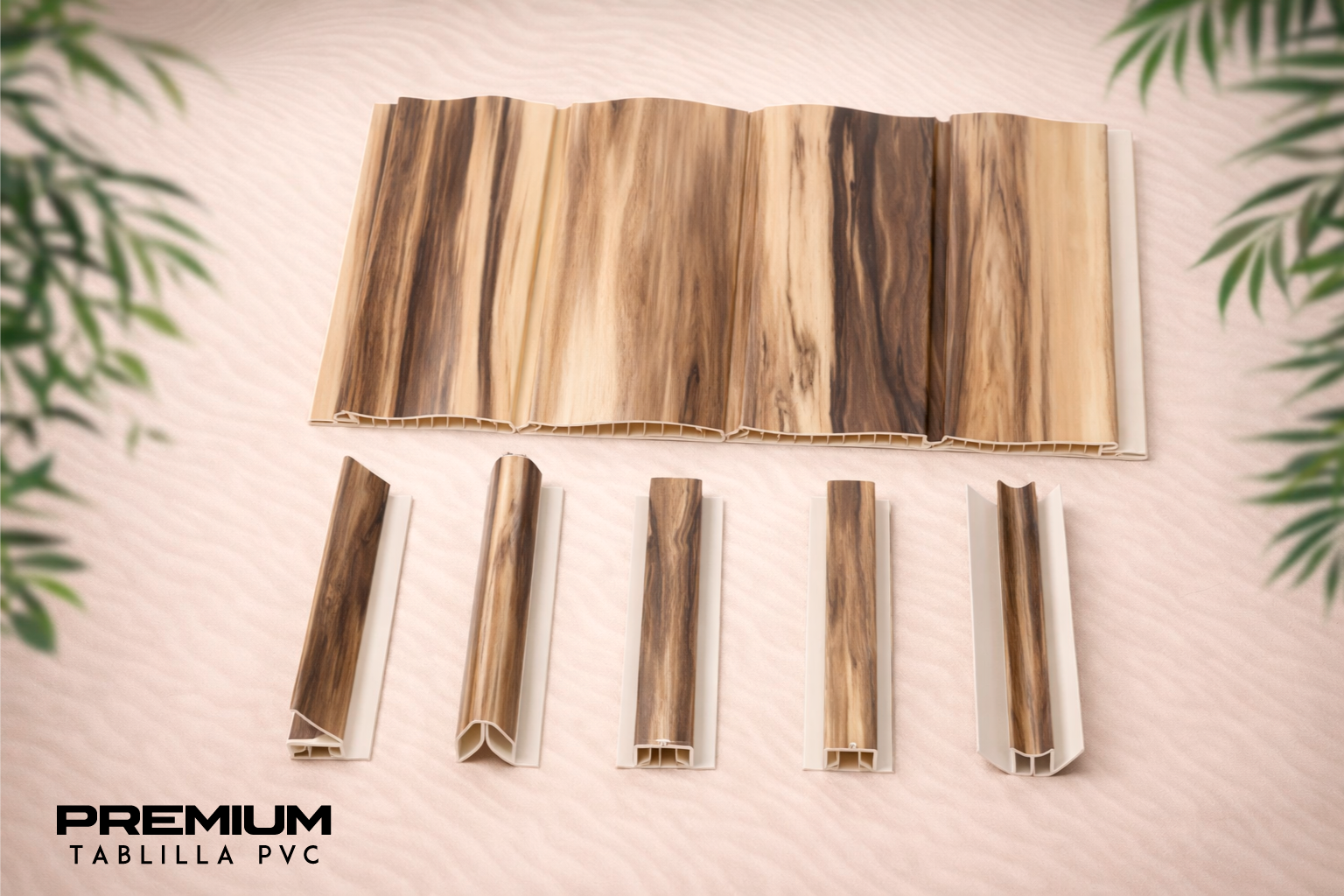 Tablilla de PVC Ondulada Serie PREMIUM veteada tipo madera