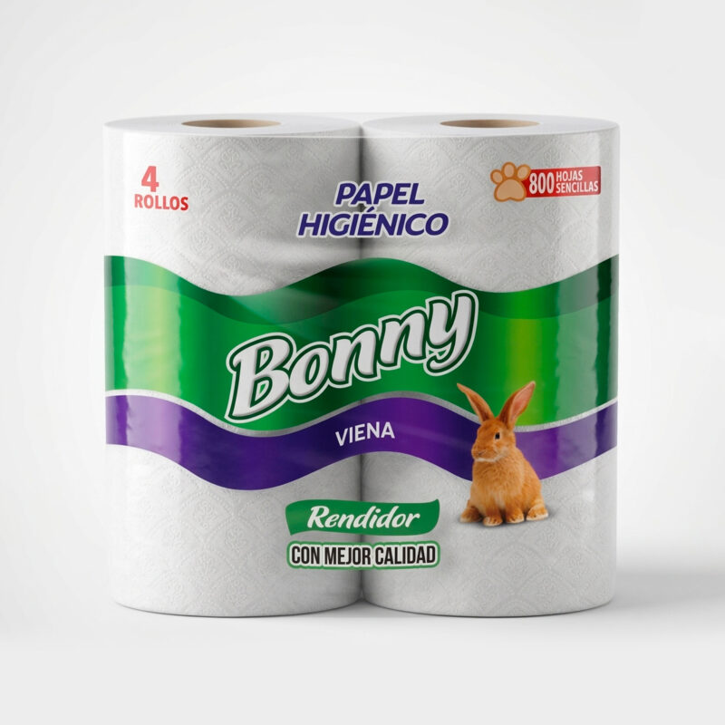 PAPEL HIGIÉNICO 800 HOJAS BONNY 12X4