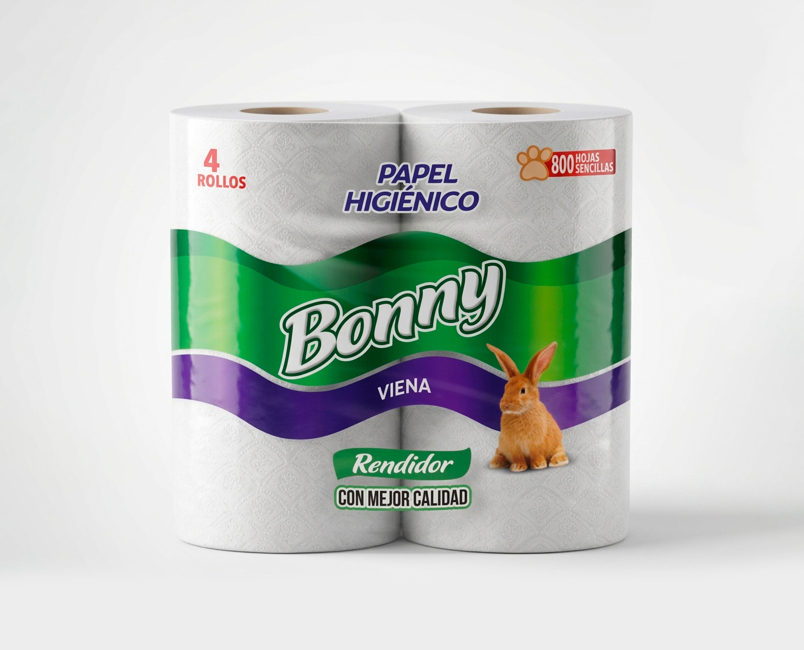 PAPEL HIGIÉNICO 800 HOJAS BONNY 12X4