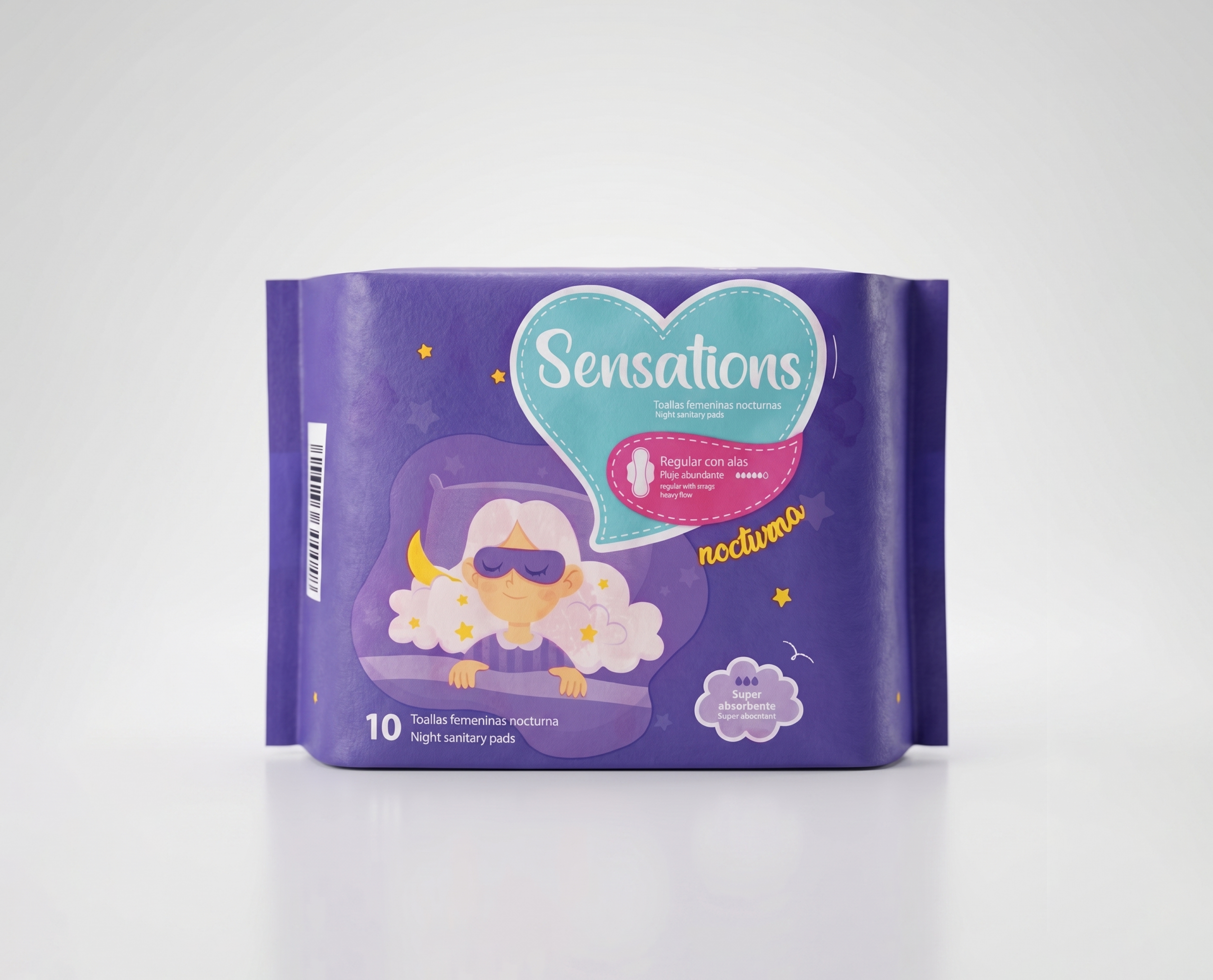 TOALLA FEMENINA SENSATIONS NOCHE 24X10